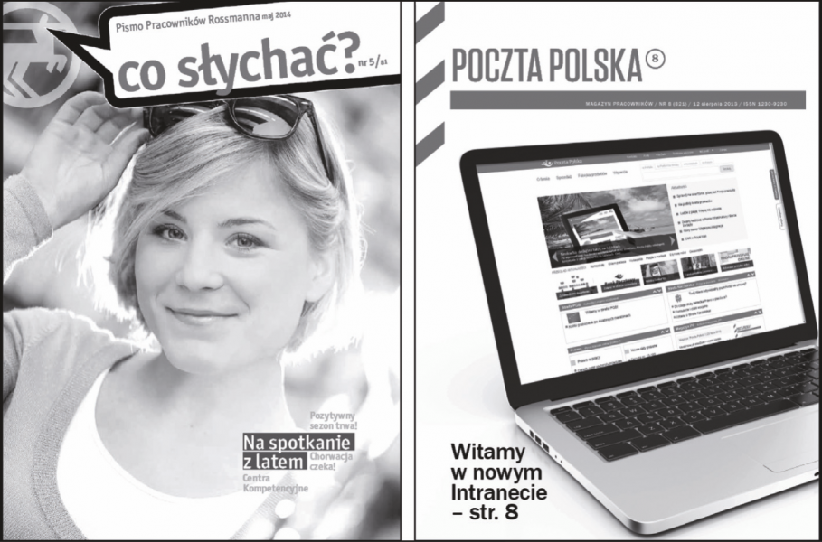 Rysunek 1 Magazyn „Co Słychać” (Rossman Polska) i pismo Poczty Polskiej