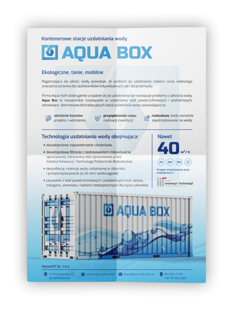 identyfikacja wizualna okleina wizualizacja produktu aqua box