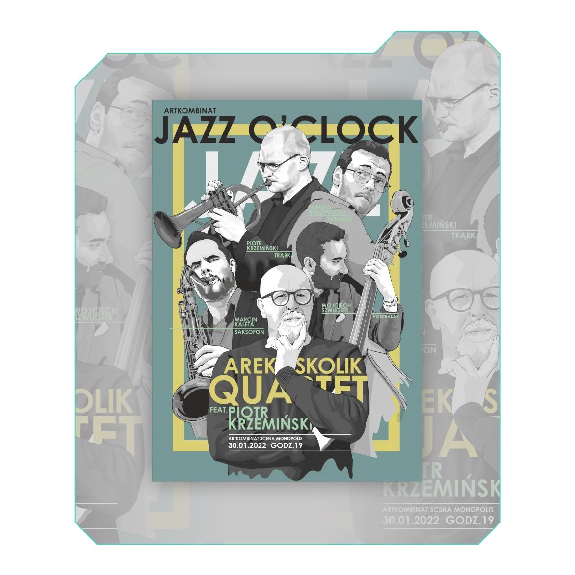 Plakat muzyczny zespołu „Arek Skolik Quartet”